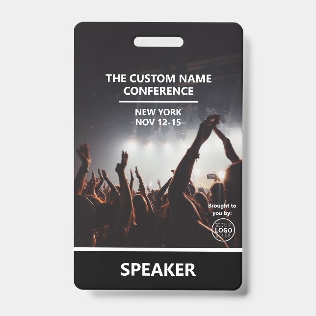 Conference Access Pass QR Code Custom Speaker Badge (Front)