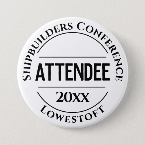 Conference Attendee Badge Button