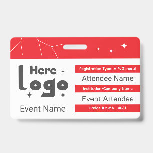 Conference badge template editable