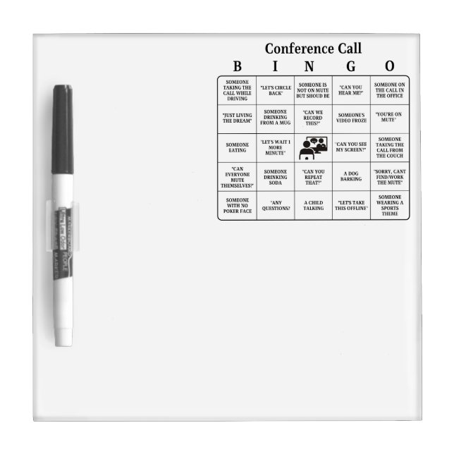 Conference Call Bingo Dry Erase Board (Front)