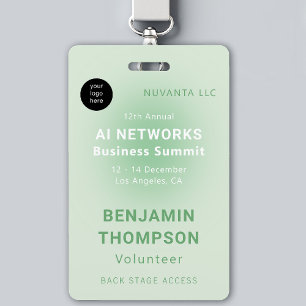 Conference Corporate  Business Event Logo Green Badge