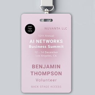 Conference Corporate  Business Event Logo Soft Red Badge