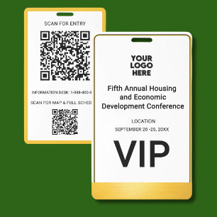 Conference Corporate Business QR Logo VIP Badge