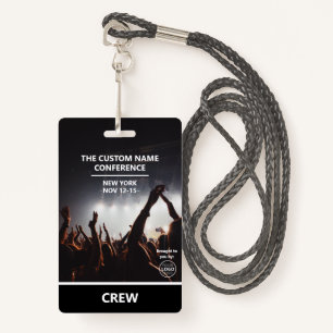 Conference Crew Access Pass QR Code Custom Badge