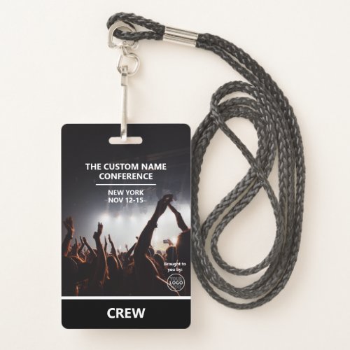 Conference Crew Access Pass QR Code Custom Badge