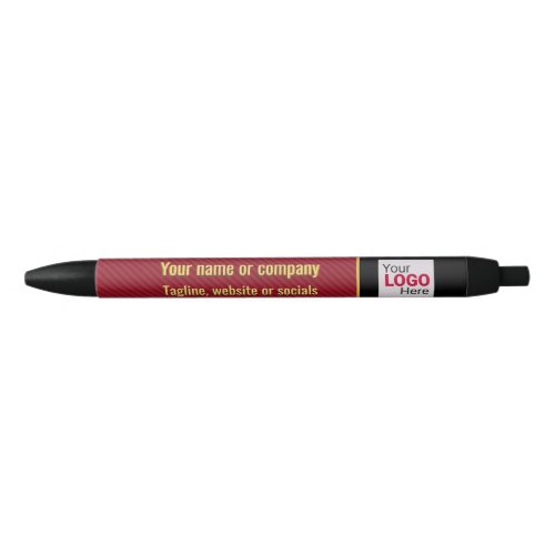 Conference Dark Red with Faux Gold Text Business Black Ink Pen