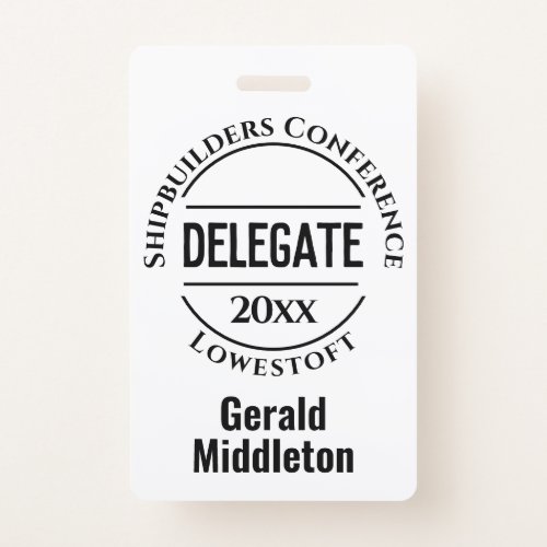 Conference Delegate Badge