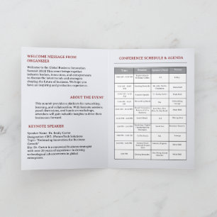 Conference Event or Business Meeting Schedule  Program