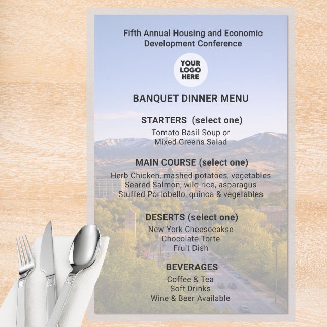 Conference Event Replaceable Photo Banquet Dinner  Menu (Creator Uploaded)