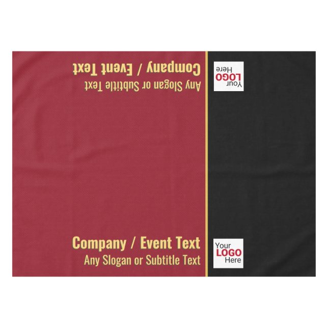 Conference or Trade Show DIY Red & Black Brand Tablecloth (Front (Horizontal))