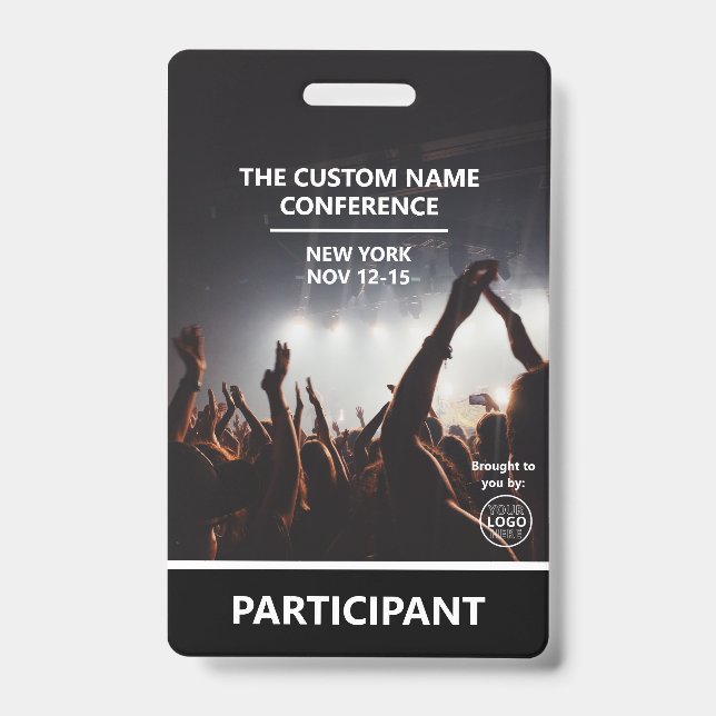 Conference Participant Access Pass QR Code Custom Badge (Front)