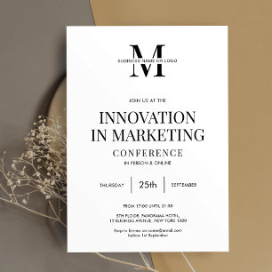 Conference Seminar Minimalist Modern Logo Business Invitation