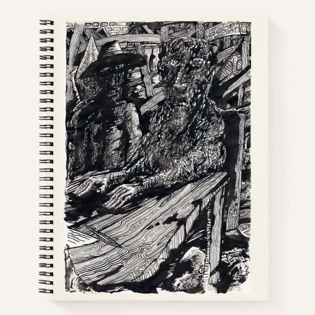 "Confess!", india ink drawing Notebook (Front)