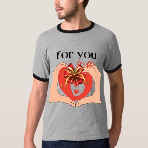 Confess Your Love Hand_Drawn Heart  Ribbons  T_Shirt
