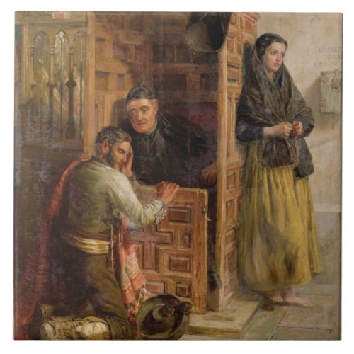 Confession 1862 oil on canvas tile