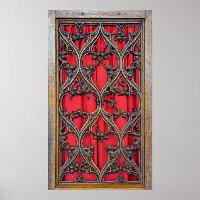 confessional in a catholic church poster (Front)
