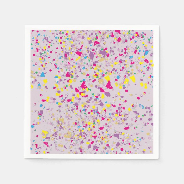 Confetti Abstract Purple Napkins (Front)