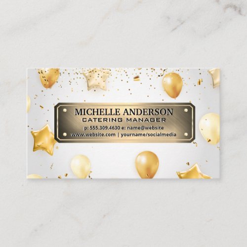 Confetti and Balloons  Events Business Card