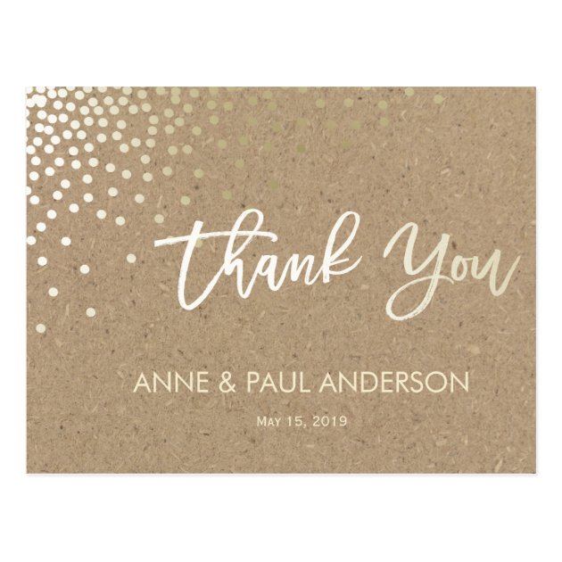Confetti And Kraft PaperThank You Card