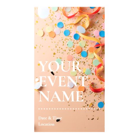 Confetti and Streamer Flat Lay Modern Birthday Digital Templates