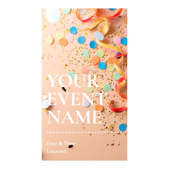 Confetti and Streamer Flat Lay Modern Birthday Digital Templates (Front)