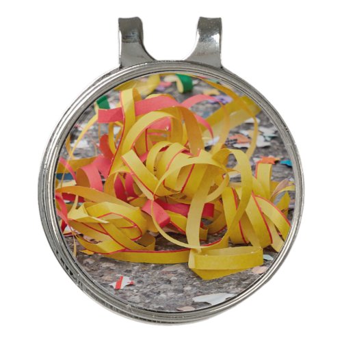 confetti and streamers at carnival  golf hat clip