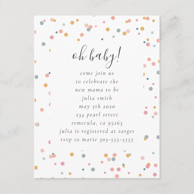 Confetti Baby Shower Invitation (Front)
