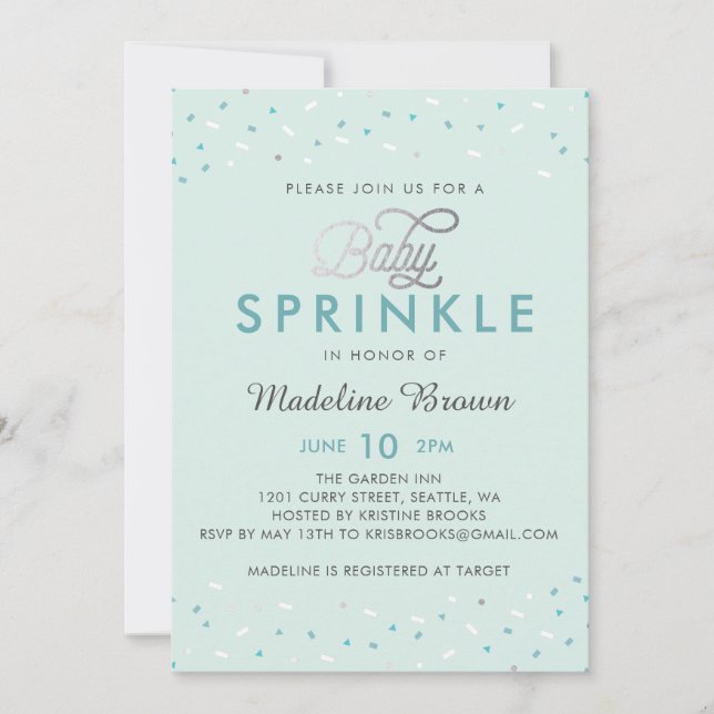Confetti Baby Sprinkle Invitation (Front)