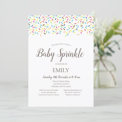 Confetti Baby Sprinkle Invitation _ Baby Shower