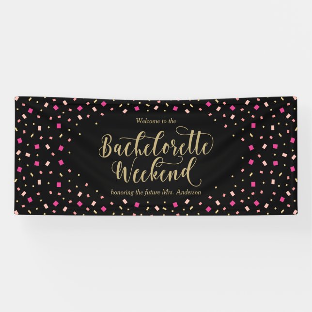 Confetti Bachelorette Weekend Banner (Horizontal)