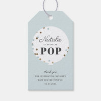 Confetti balloon ready to pop baby shower gift tags