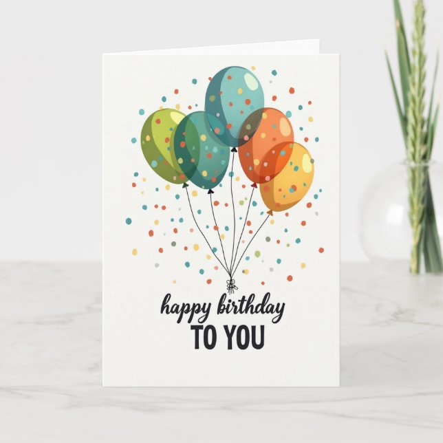 Confetti Birthday Message Card (Front)