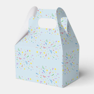 Confetti Blue 1st Birthday Favor Boxes