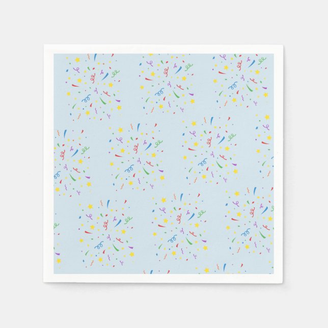 Confetti Blue 1st Birthday Napkins (Front)
