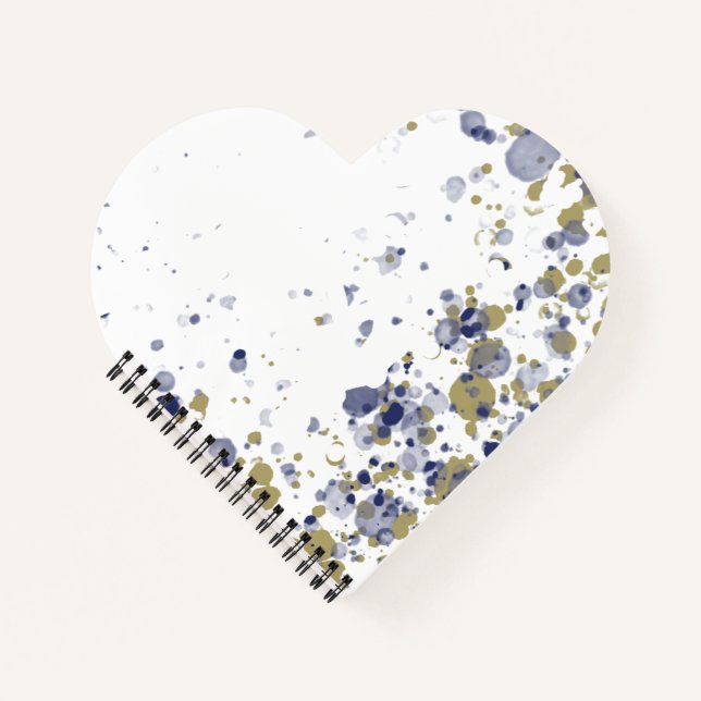 Confetti Blue Gold Notebook (Front)