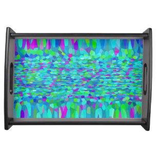 Confetti Blues Fringe Serving Tray