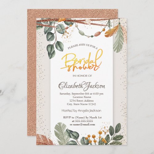 Confetti Boho Bridal Shower Invitation