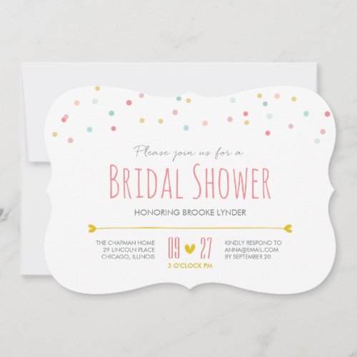 Confetti Bridal Shower Invitation Announcement
