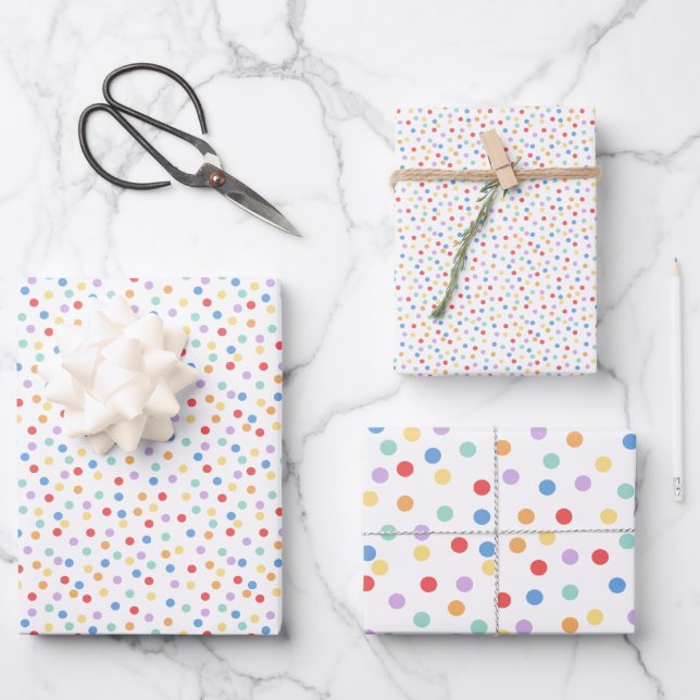 Confetti Brights (Dots) Wrapping Paper Sheets (Front)