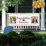 Confetti Brush Script Then & Now Photos Graduation Banner