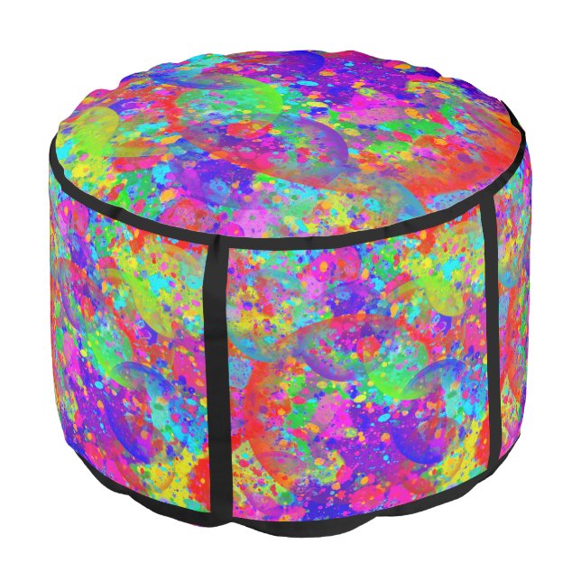 Confetti & Bubbles Pouf (Angled Front)