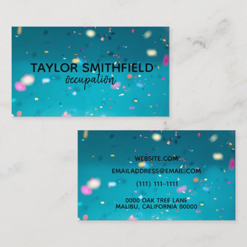 confetti business card Zazzle