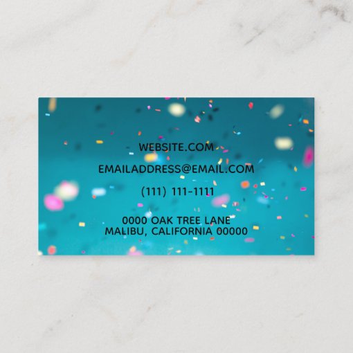 confetti business card Zazzle