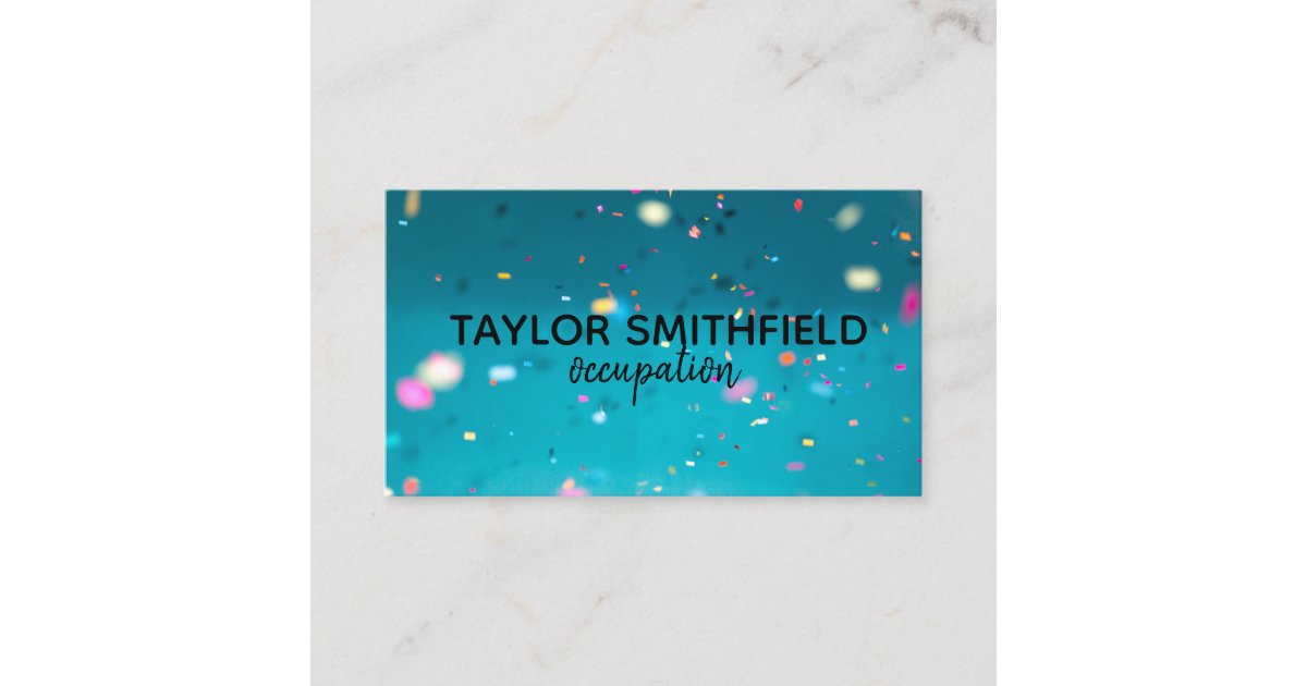 confetti business card Zazzle