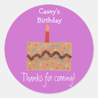 Confetti cake birthday favor label - pink
