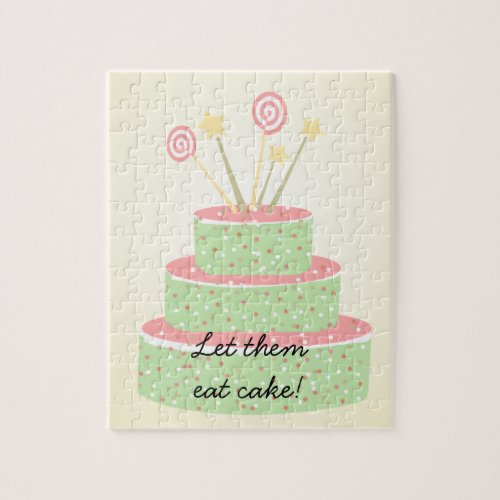 Confetti Cake  Green Birthday Cake Jigsaw Puzzle