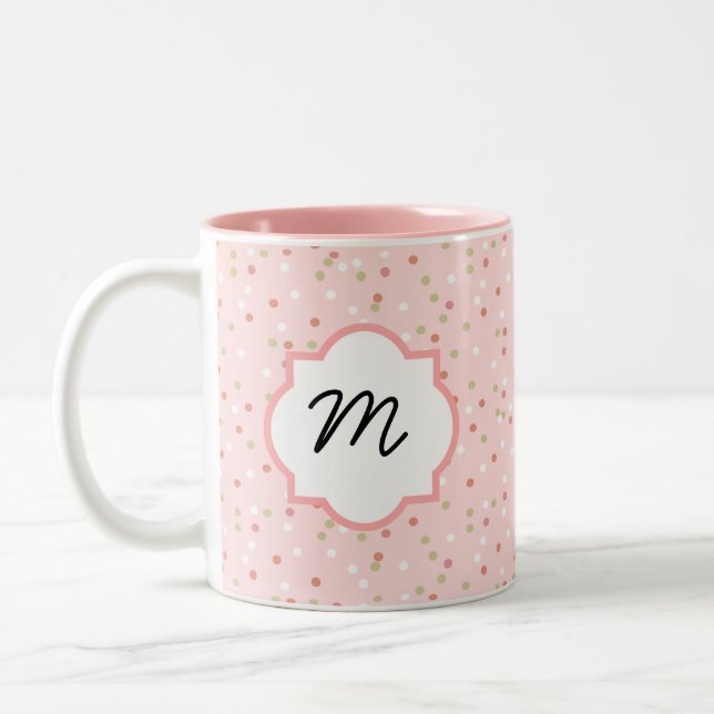 Confetti Cake • Pink Buttercream Frosting Two-Tone Coffee Mug (Left)