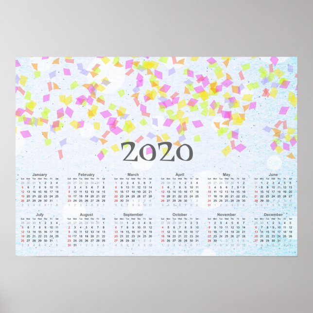 Confetti Calendar 2020 Poster (Front)