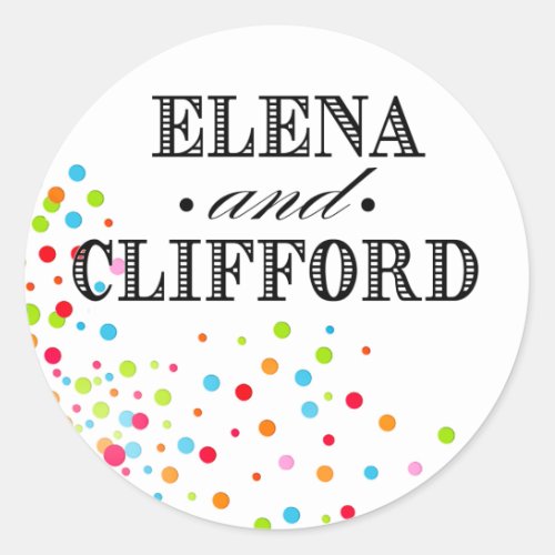 Confetti Celebration _ multicolor Classic Round Sticker