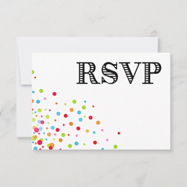 Confetti Celebration RSVP Response Card (Front)